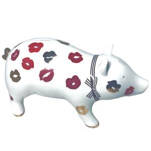 Henri Bendel “Pucker Up” Discontinued Lipstick Kisses Porcelain Piggy Bank